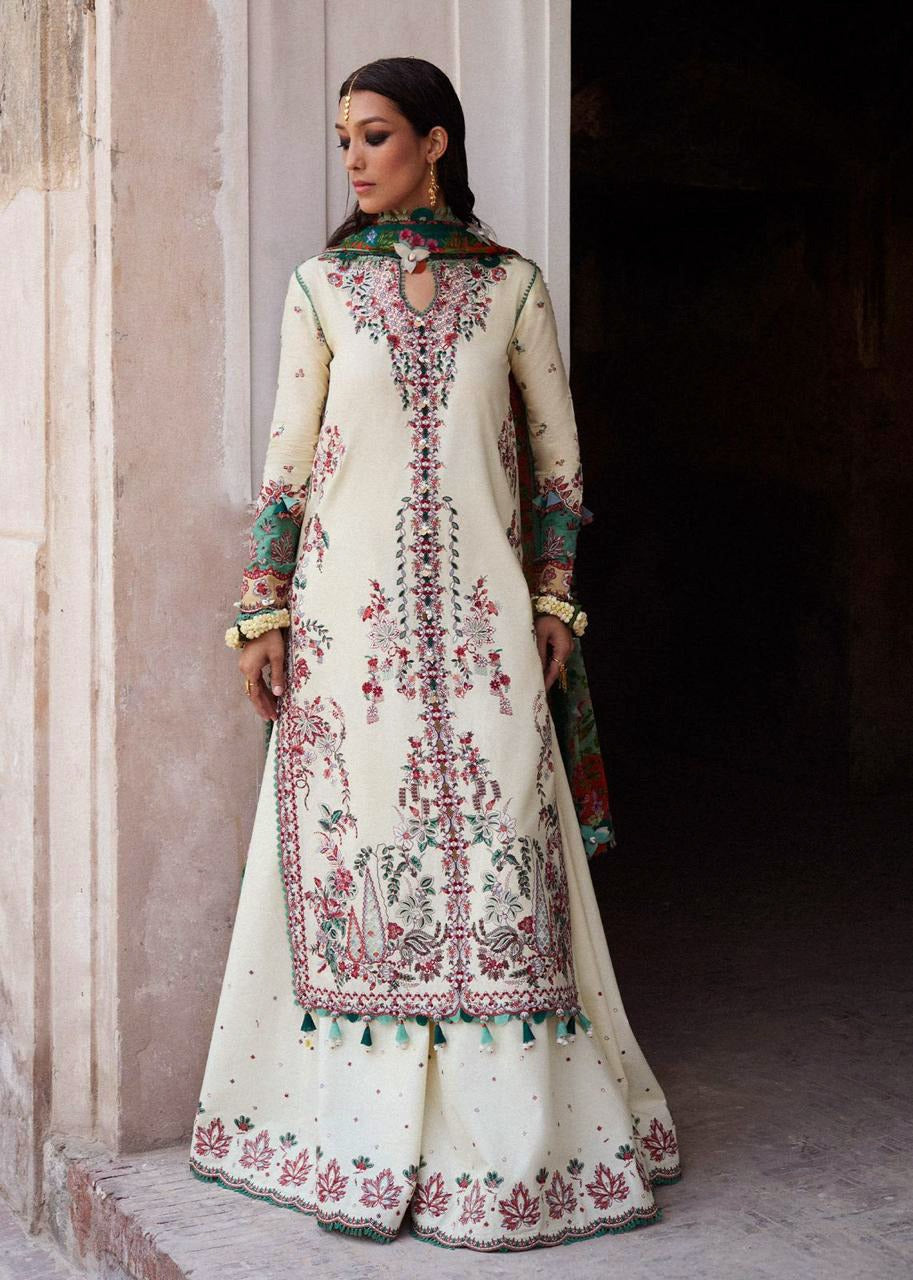 Full embroidered dhanak 3pc suit