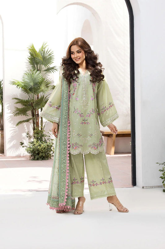 Full embroidered 3pc dhanak stuff suit