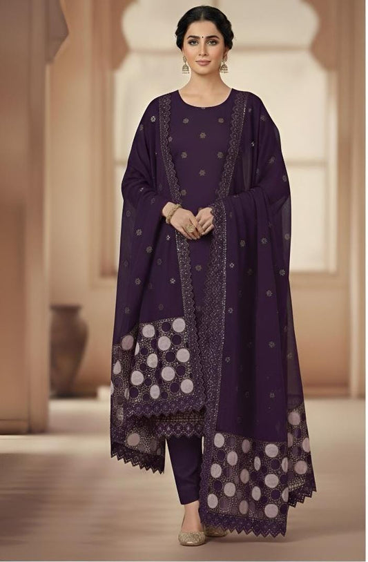 Embroidery Sequins  Danak Shawl Laser Cutwork Corner