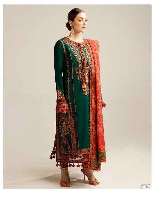 Heavy Embroided with sequence work Dhanak Suit