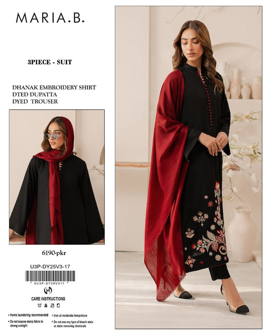 Dhanak Stuff 3pc Suit With Shawl